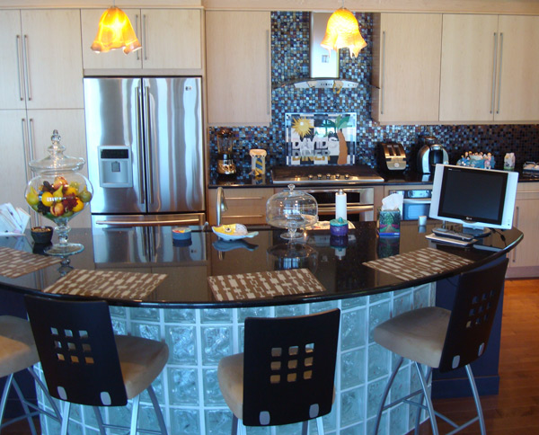 South Jersey Glass Block installation and design - kitchen 